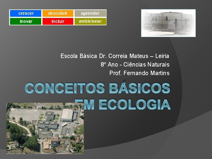 Escola Básica Dr. Correia Mateus – Leiria 8º Ano - Ciências Naturais Prof. Fernando