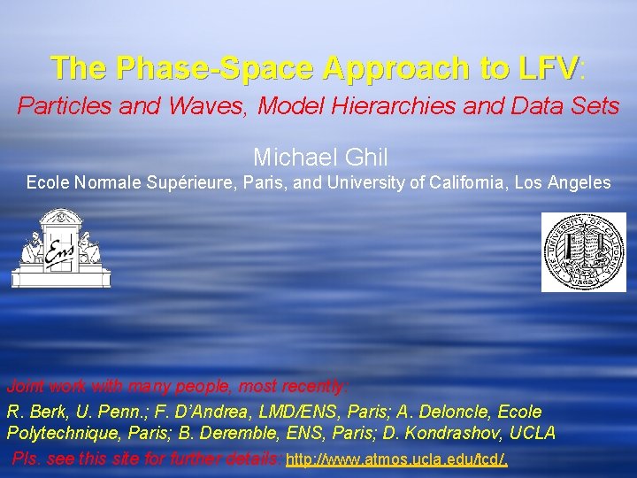 The Phase-Space Approach to LFV: LFV Particles and Waves, Model Hierarchies and Data Sets