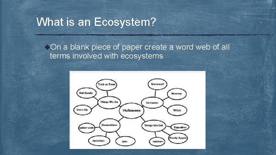 What is an Ecosystem? u. On a blank piece of paper create a word