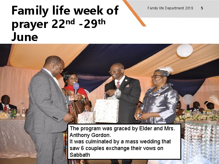 Family life week of prayer 22 nd -29 th June Family life Department 2019