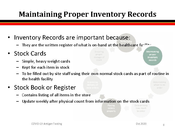Maintaining Proper Inventory Records • Inventory Records are important because: – They are the