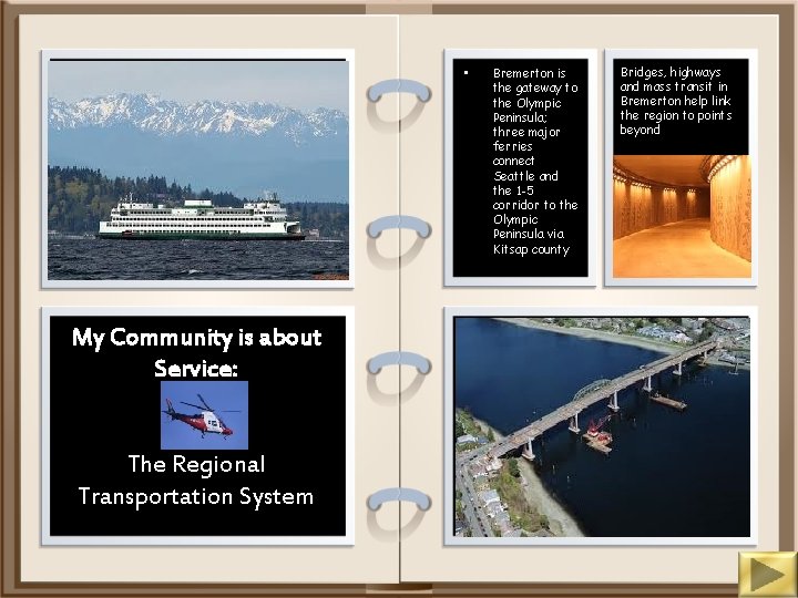  • My Community is about Service: The Regional Transportation System Bremerton is the
