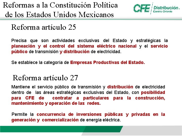 Reformas a la Constitución Política de los Estados Unidos Mexicanos Reforma artículo 25 Precisa