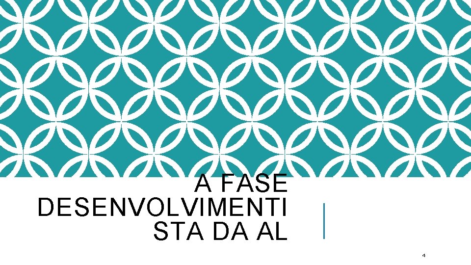 A FASE DESENVOLVIMENTI STA DA AL 4 