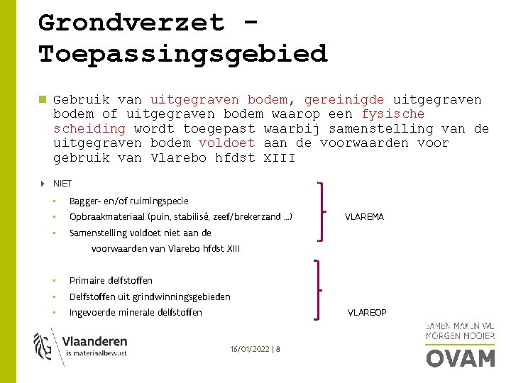 Grondverzet Toepassingsgebied Gebruik van uitgegraven bodem, gereinigde uitgegraven bodem of uitgegraven bodem waarop een