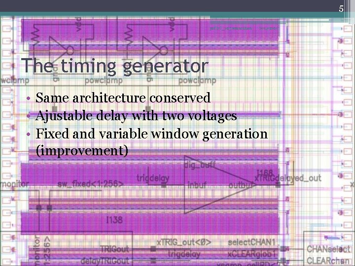 5 ps. TDC_02 presentation 6/14/2021 The timing generator • Same architecture conserved • Ajustable
