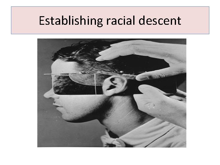 Establishing racial descent 