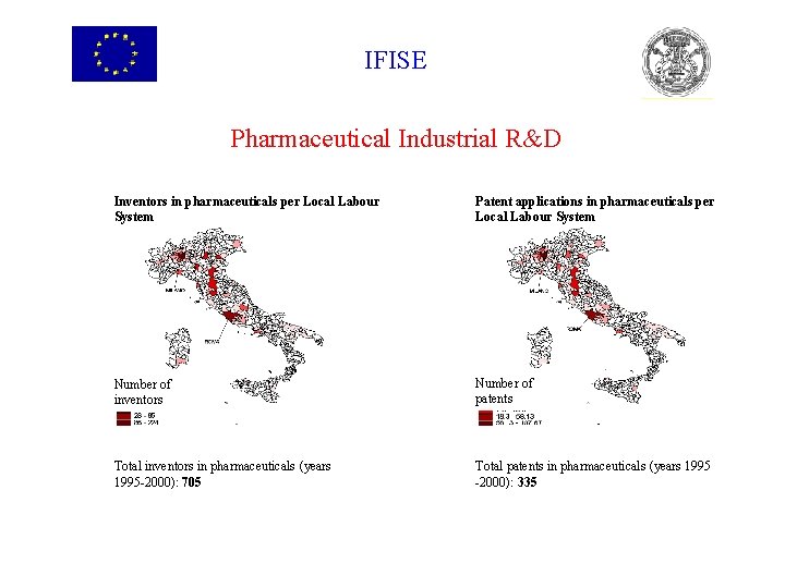 IFISE Pharmaceutical Industrial R&D Inventors in pharmaceuticals per Local Labour System Patent applications in