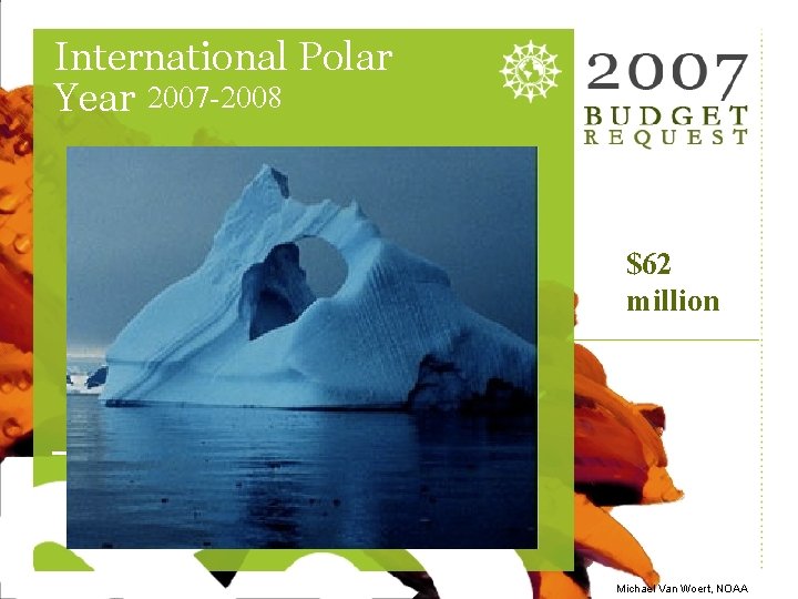 International Polar Year 2007 -2008 $62 million Michael Van Woert, NOAA 