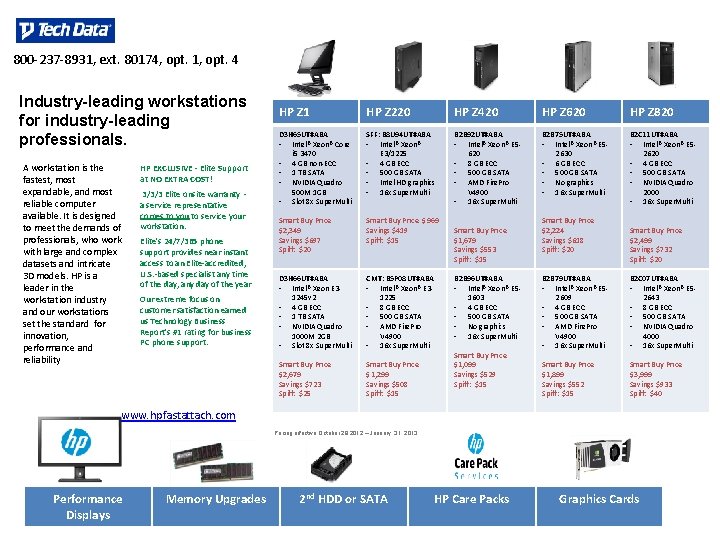 800 -237 -8931, ext. 80174, opt. 1, opt. 4 Industry-leading workstations for industry-leading professionals.