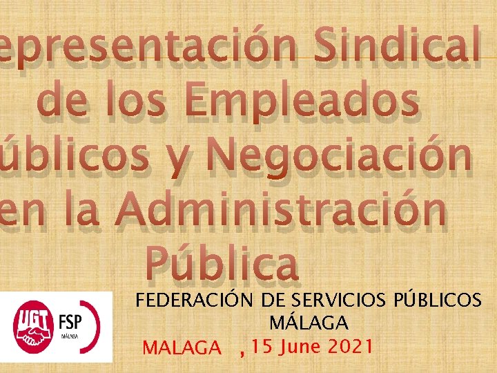 epresentación Sindical de los Empleados úblicos y Negociación en la Administración Pública FEDERACIÓN DE