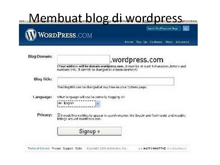 Membuat blog di wordpress 