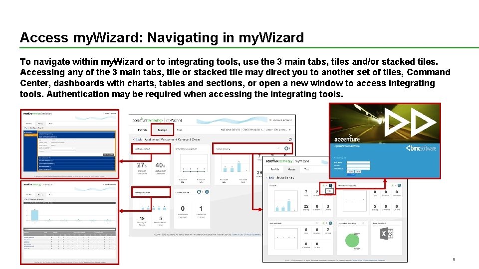 Access my. Wizard: Navigating in my. Wizard To navigate within my. Wizard or to