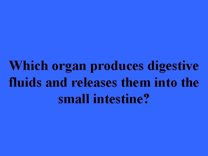 Which organ produces digestive fluids and releases them into the small intestine? 
