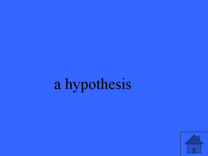 a hypothesis 