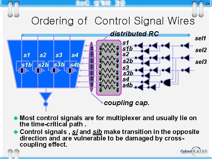 34 Ordering of Control Signal Wires distributed RC s 1 b s 2 s