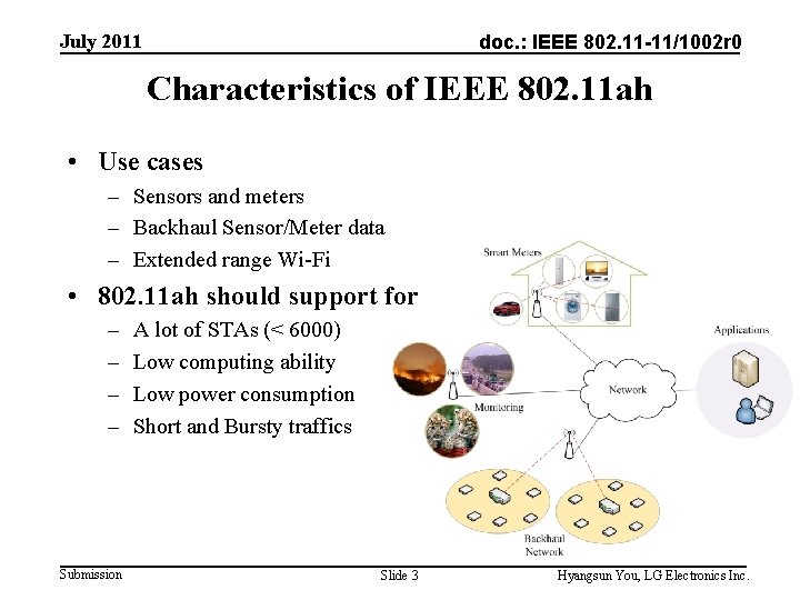 July 2011 doc. : IEEE 802. 11 -11/1002 r 0 Characteristics of IEEE 802.