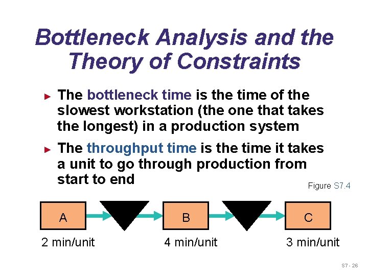 Bottleneck Analysis and the Theory of Constraints ► ► The bottleneck time is the