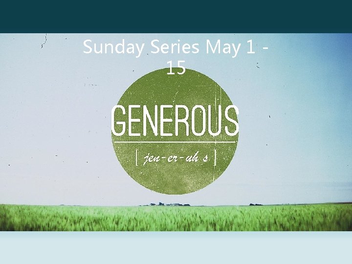 Sunday Series May 1 15 