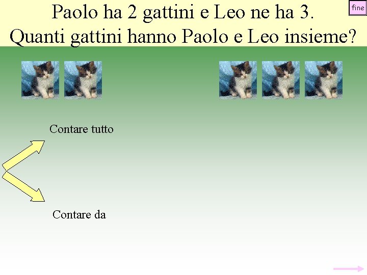 Paolo ha 2 gattini e Leo ne ha 3. Quanti gattini hanno Paolo e