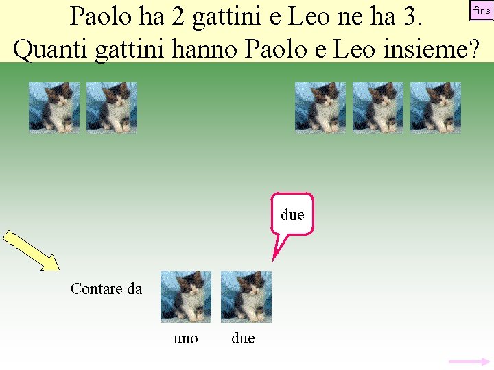 Paolo ha 2 gattini e Leo ne ha 3. Quanti gattini hanno Paolo e