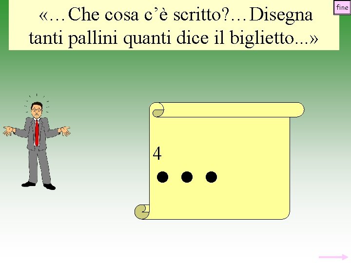  «…Che cosa c’è scritto? …Disegna tanti pallini quanti dice il biglietto. . .