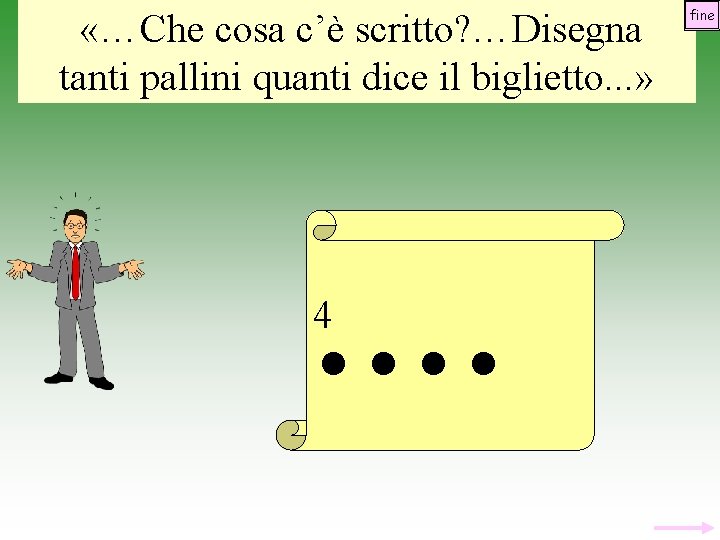  «…Che cosa c’è scritto? …Disegna tanti pallini quanti dice il biglietto. . .