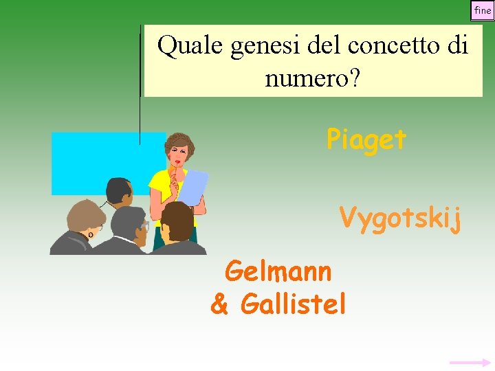 fine Quale genesi del concetto di numero? Piaget Vygotskij Gelmann & Gallistel 