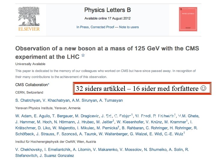 32 siders artikkel – 16 sider med forfattere Combined analysis (publ. 2015) 