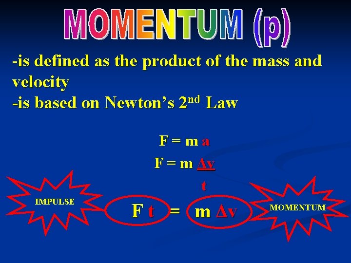 -is defined as the product of the mass and velocity -is based on Newton’s