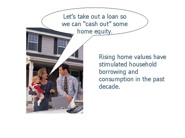Let’s take out a loan so we can “cash out” some home equity. Rising