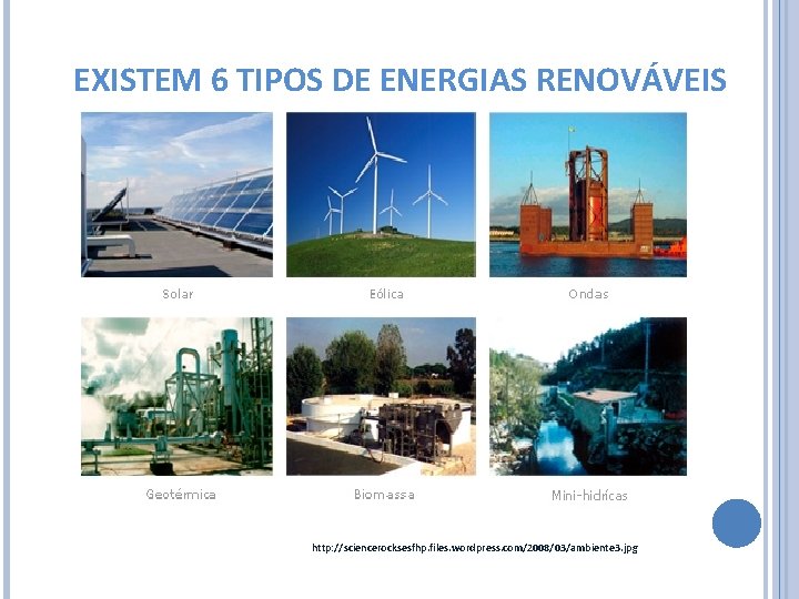 EXISTEM 6 TIPOS DE ENERGIAS RENOVÁVEIS http: //sciencerocksesfhp. files. wordpress. com/2008/03/ambiente 3. jpg 