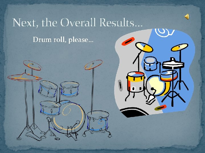 Next, the Overall Results… Drum roll, please… 