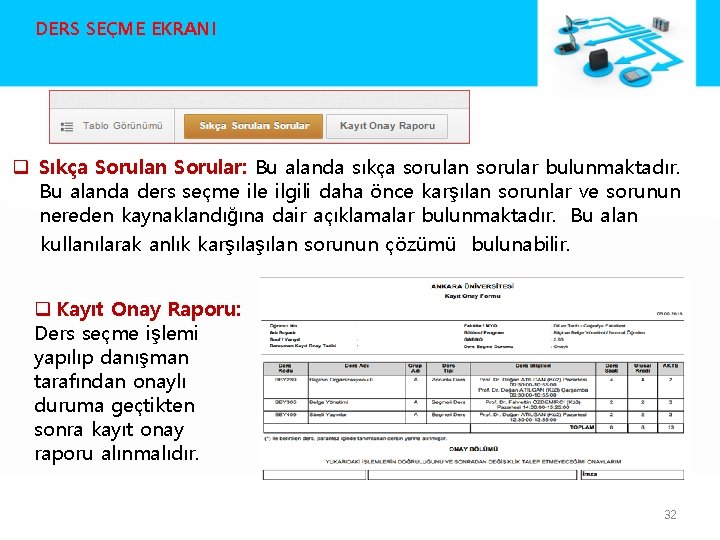 DERS SEÇME EKRANI q Sıkça Sorulan Sorular: Bu alanda sıkça sorulan sorular bulunmaktadır. Bu