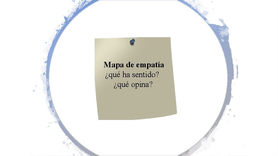 Mapa de empatía ¿qué ha sentido? ¿qué opina? 