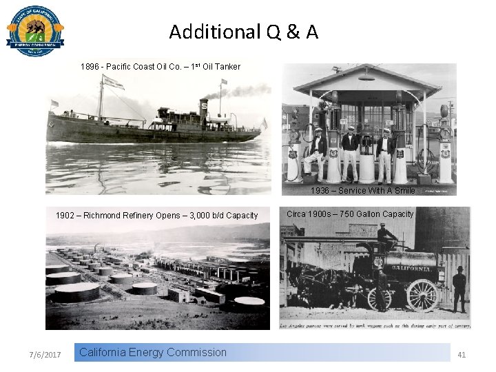 Additional Q & A 1896 - Pacific Coast Oil Co. – 1 st Oil