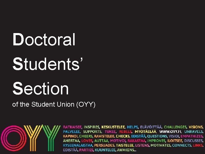 Doctoral Students’ Section of the Student Union (OYY) 