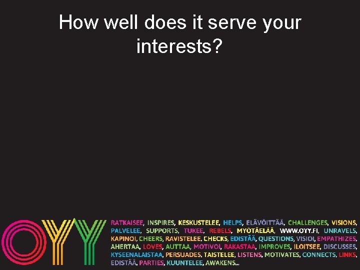 How well does it serve your interests? 