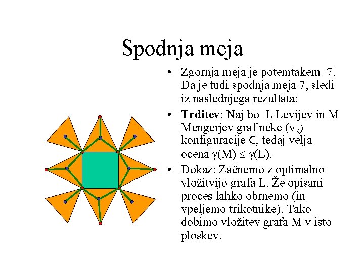 Spodnja meja • Zgornja meja je potemtakem 7. Da je tudi spodnja meja 7,