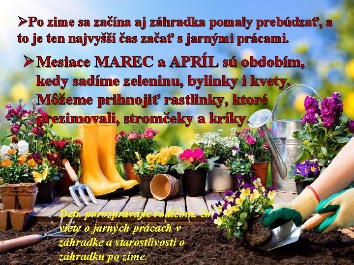 ØPo zime sa začína aj záhradka pomaly prebúdzať, a to je ten najvyšší čas