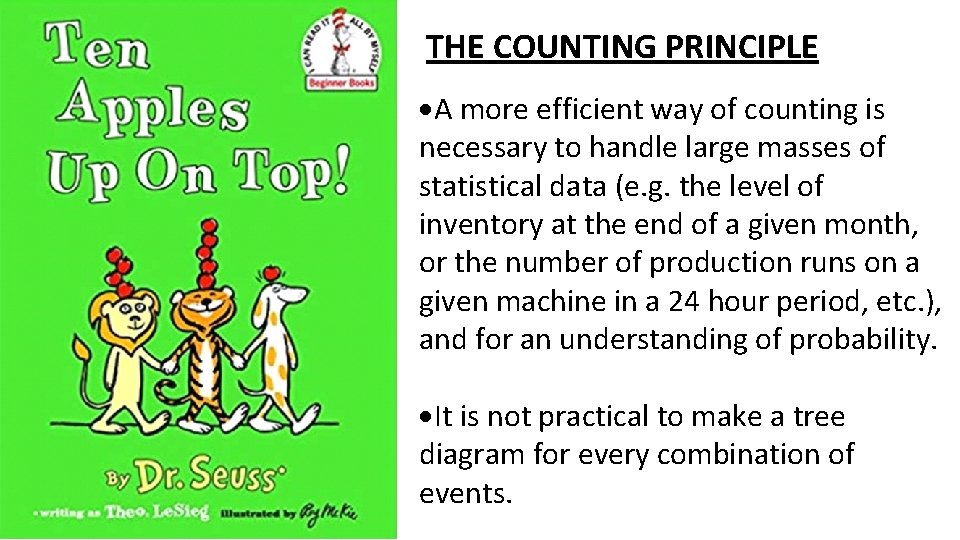 THE COUNTING PRINCIPLE ·A more efficient way of counting is necessary to handle large