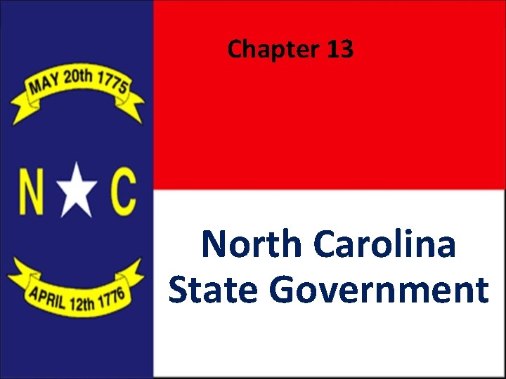 Chapter 13 North Carolina State Government 