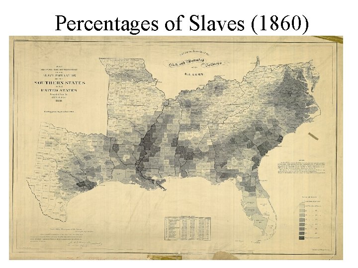 Percentages of Slaves (1860) 