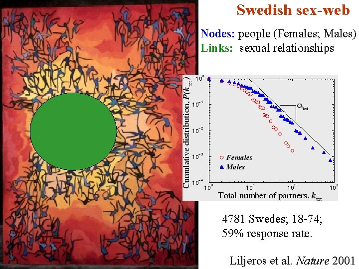 Swedish sex-web Nodes: people (Females; Males) Links: sexual relationships 4781 Swedes; 18 -74; 59%