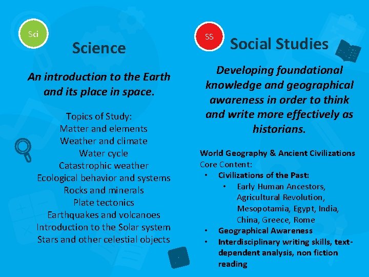 Sci Science An introduction to the Earth and its place in space. Topics of
