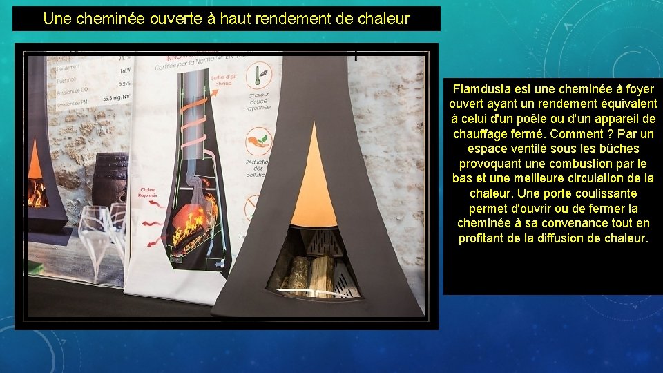 Une cheminée ouverte à haut rendement de chaleur Flamdusta est une cheminée à foyer