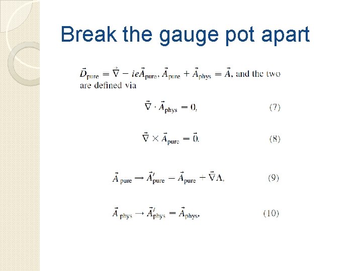 Break the gauge pot apart 