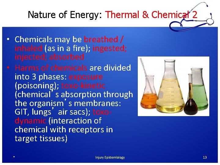 Nature of Energy: Thermal & Chemical 2 • Chemicals may be breathed / inhaled
