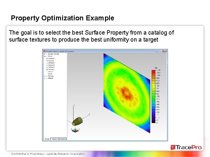 Property Optimization Example The goal is to select the best Surface Property from a