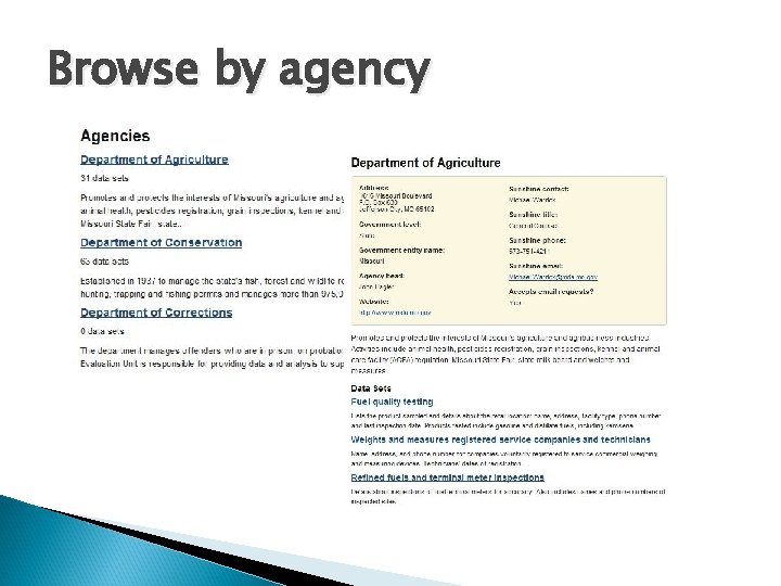 Browse by agency 
